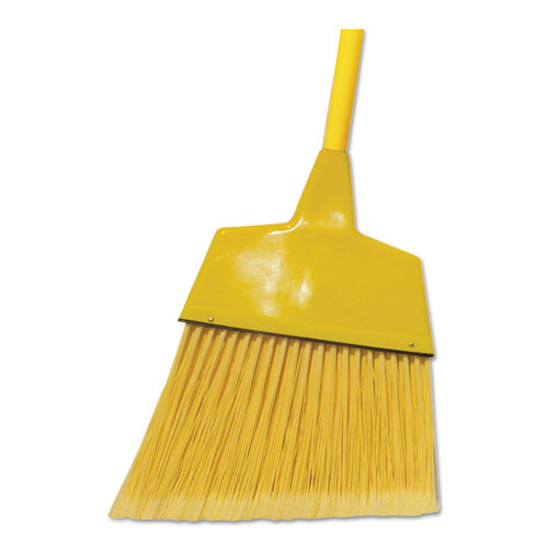 Corn Fiber Angled-head Lobby Brooms, 55" Handle, Yellow, 12/carton